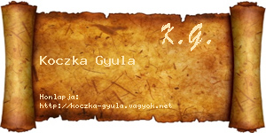 Koczka Gyula névjegykártya