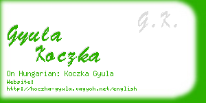 gyula koczka business card